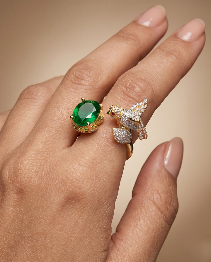 Gulpari Bloom Adjustable Ring for Women | Bird & Rose Designer Ring