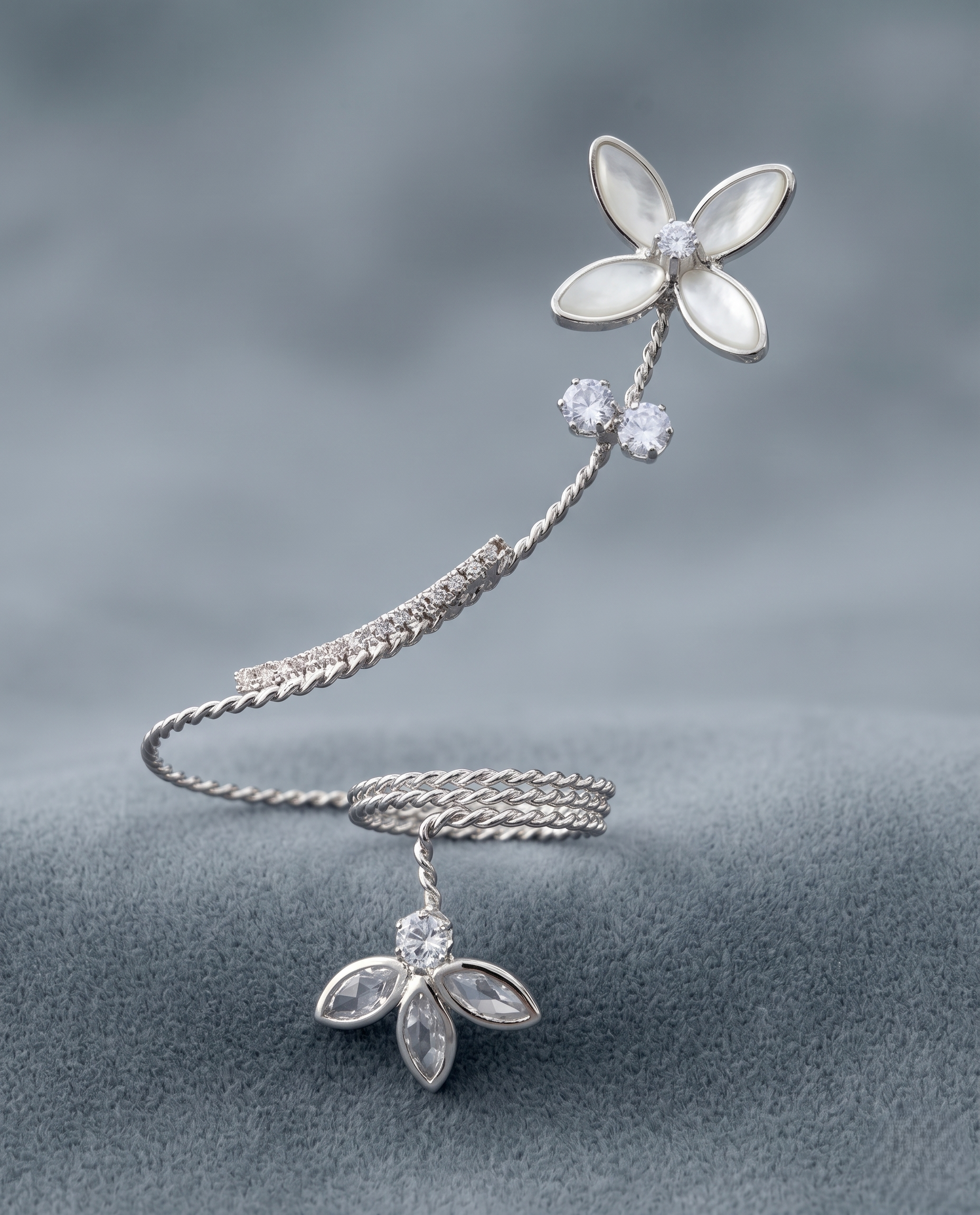 Premium Floral Statement Ring with Adjustable Band