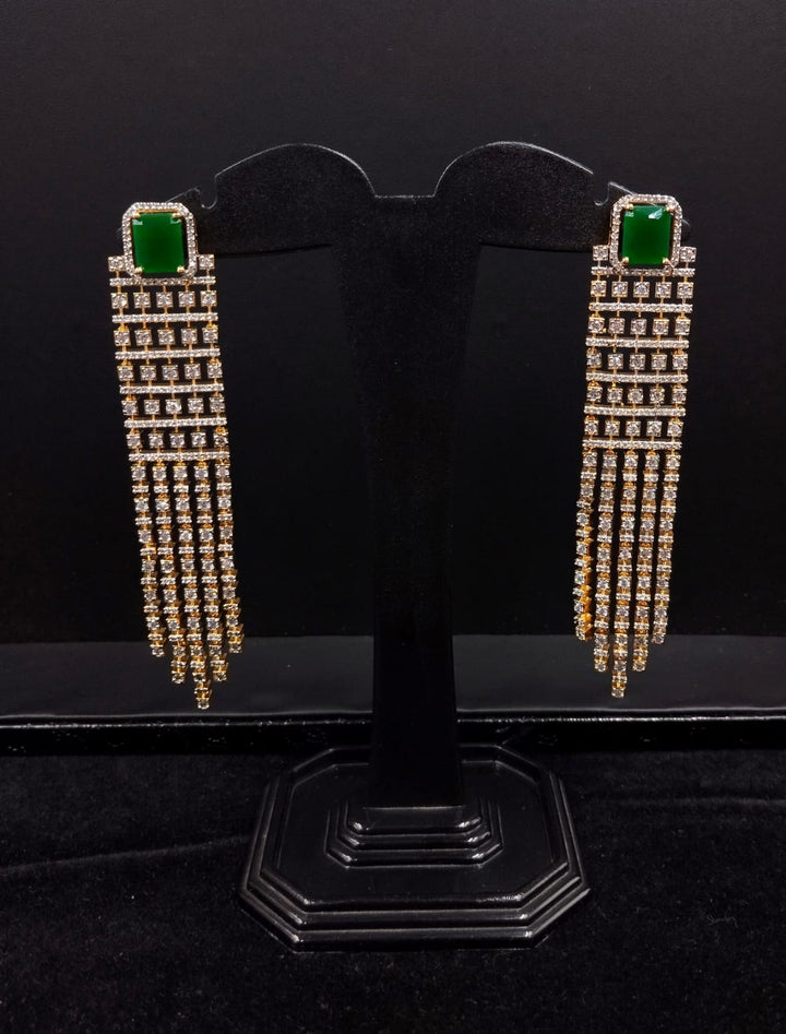Pair of earrings with green gemstones  for smart buyer smart saver 