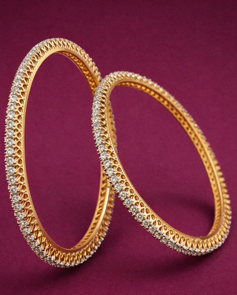 Women’s elegant bangles crafted with refined sparkle and premium gold tone