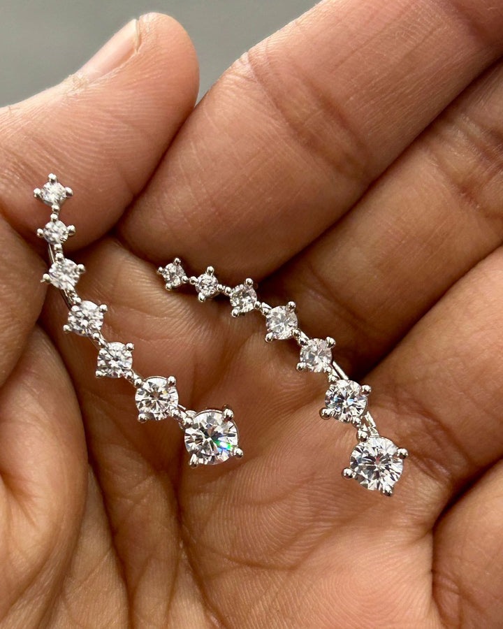 Diamond-Style Ear Cuff for Women – Gold & Silver Finish| No Piercing Required