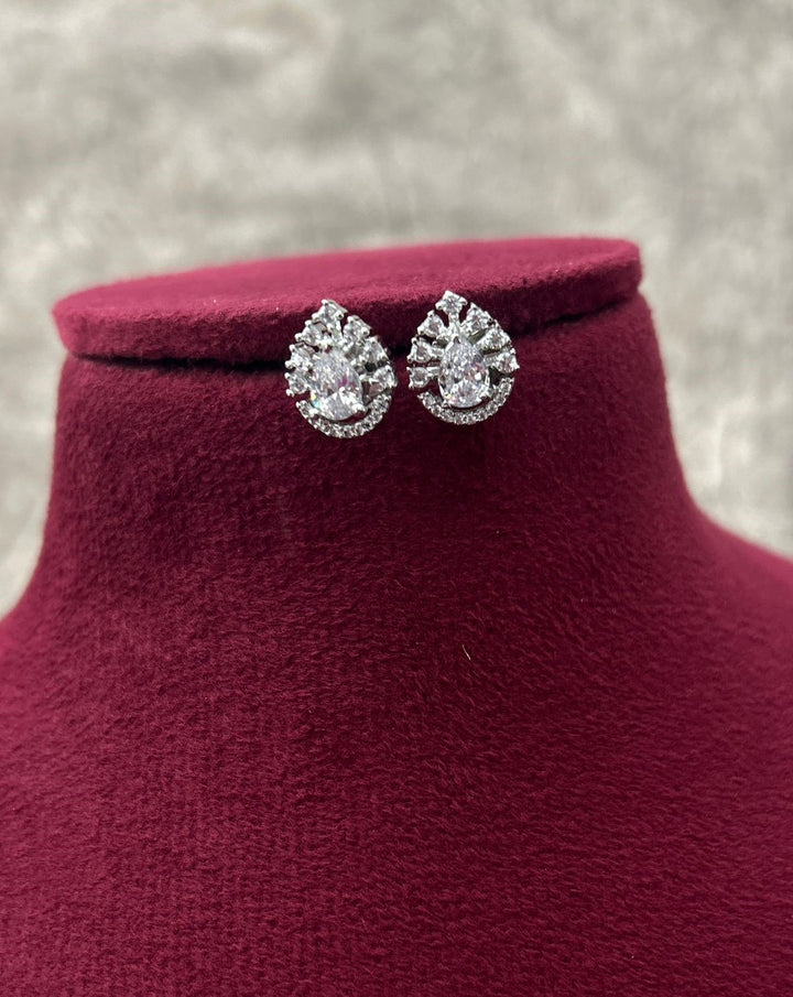 Pear Drop Crystal Studs for Women – Elegant Minimal Design