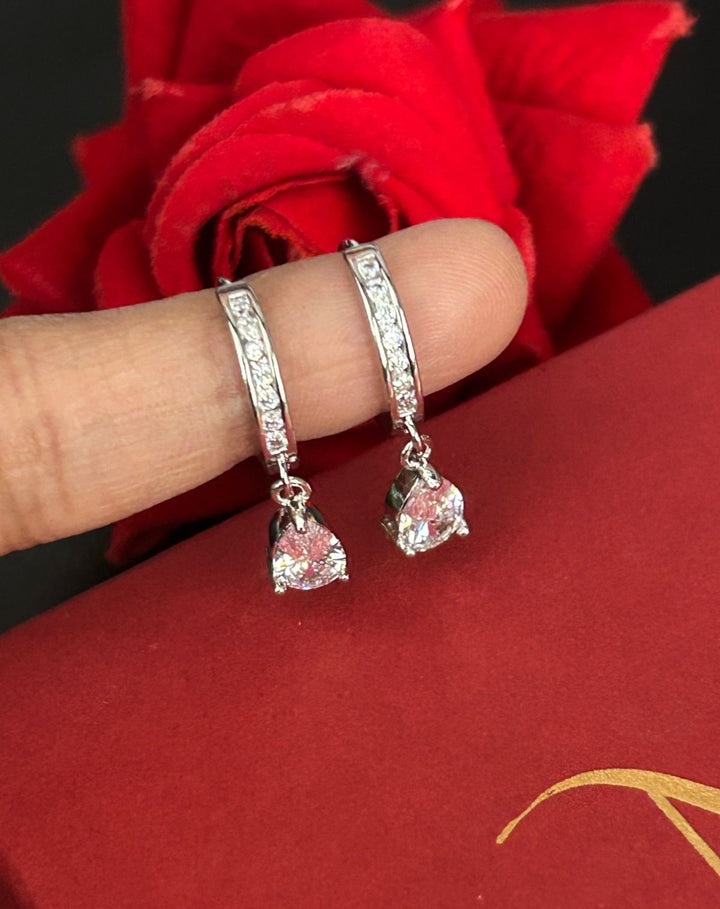 Kiara Teardrop CZ Hoop Earrings