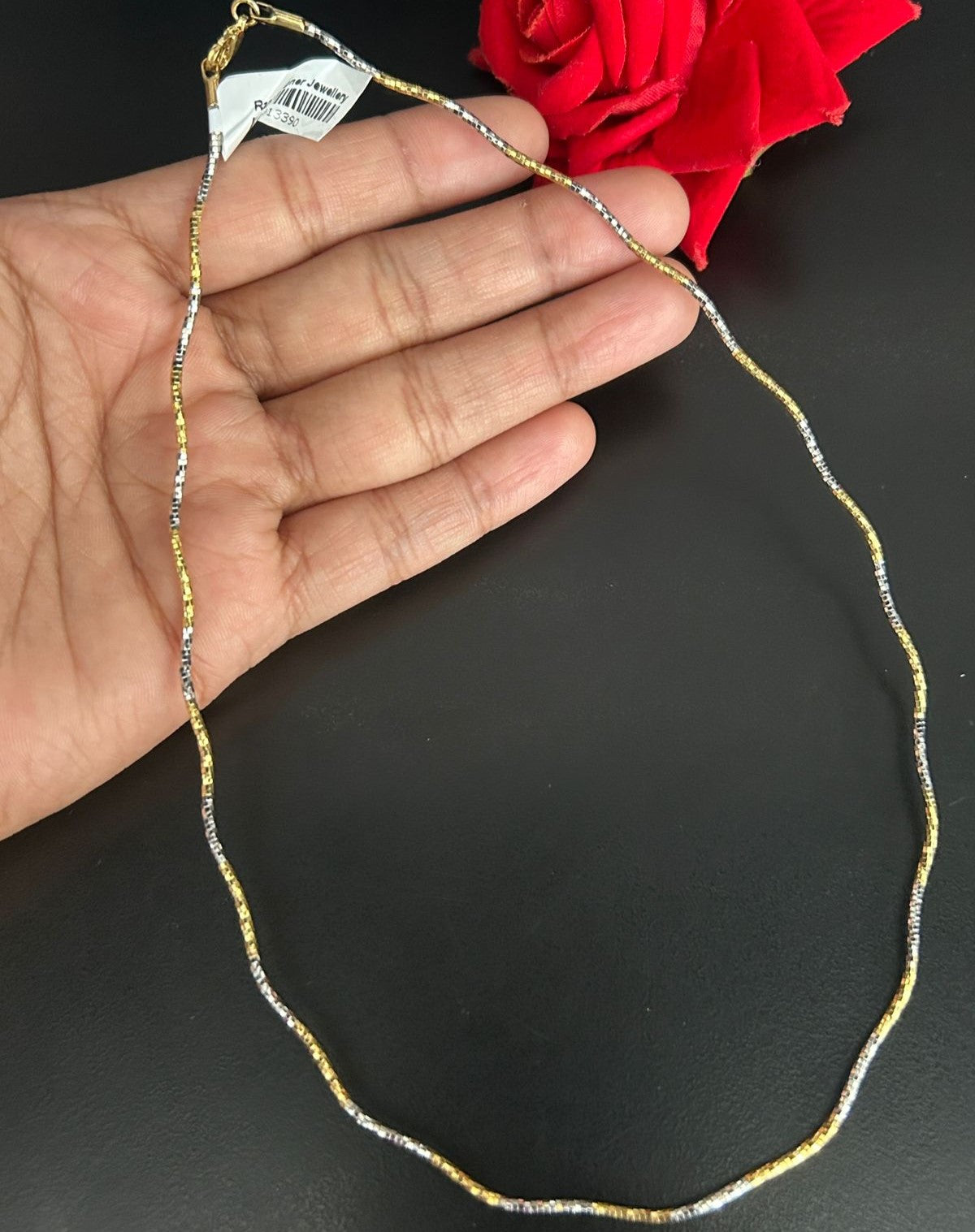 Italian Style Two Tone Gold Silver Chain Necklace