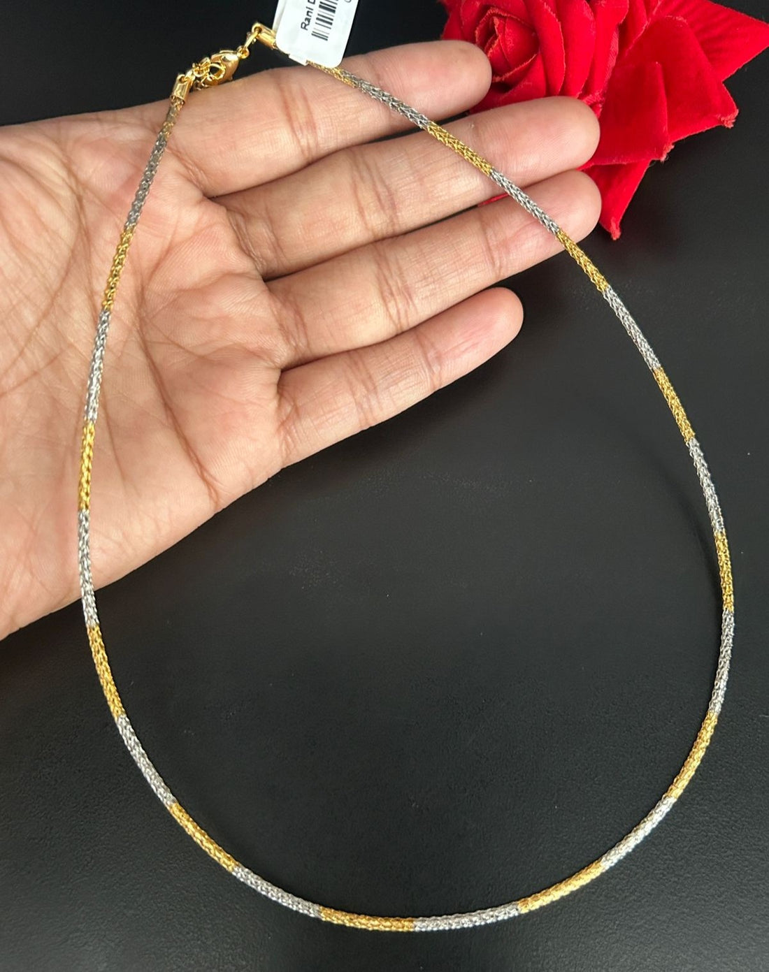 Gold Silver Two Tone Hasli Chain Necklace