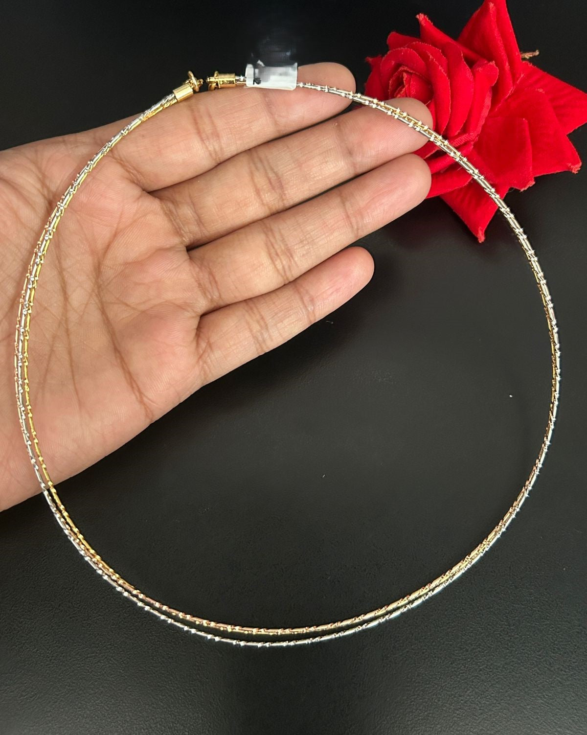 3 Liner Gold Silver Rose Gold Hasli Chain
