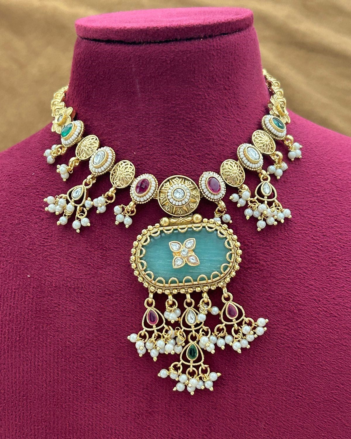 Choose Your Colour | 2 Variant Of Premium Antique Necklace set