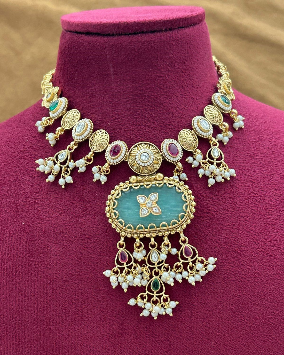 Choose Your Colour | 2 Variant Of Premium Antique Necklace set