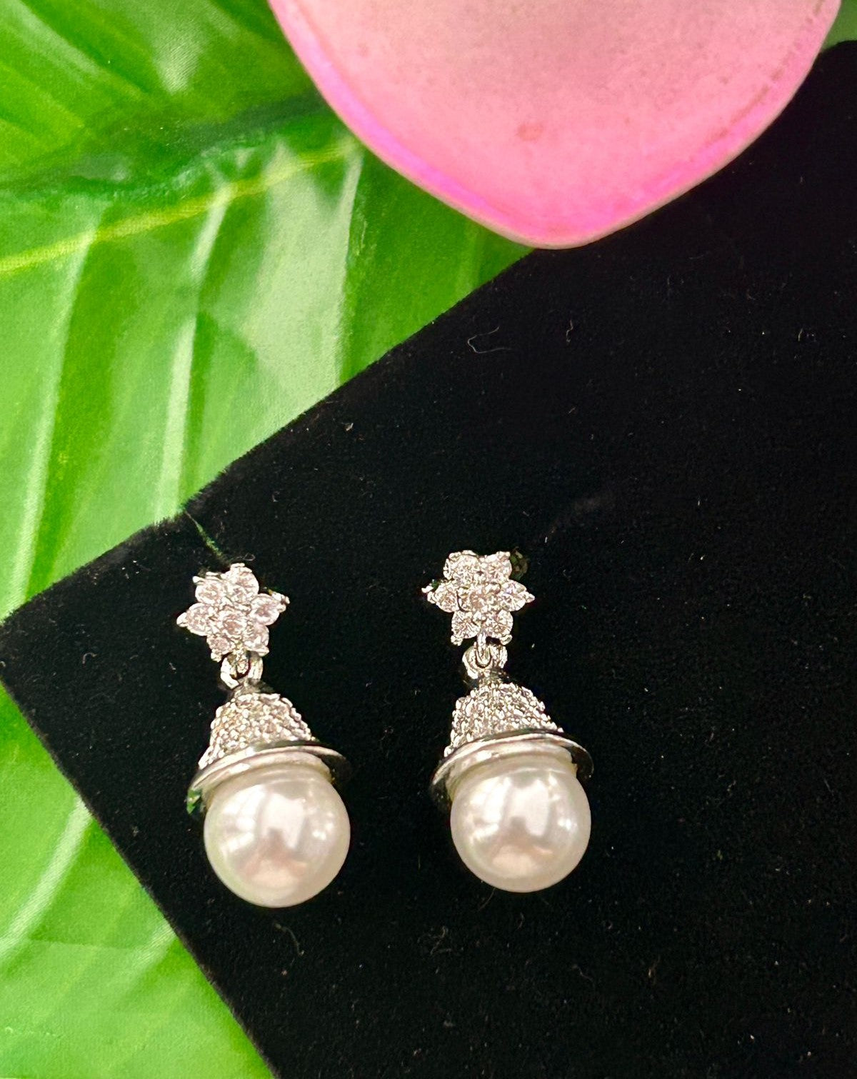 Premium Gold Plated & Silver Plated Pearl Drop Earrings for Women