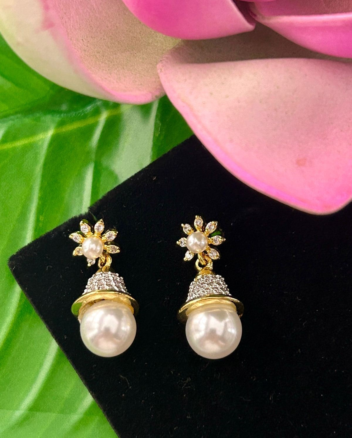 Premium Gold Plated & Silver Plated Pearl Drop Earrings for Women