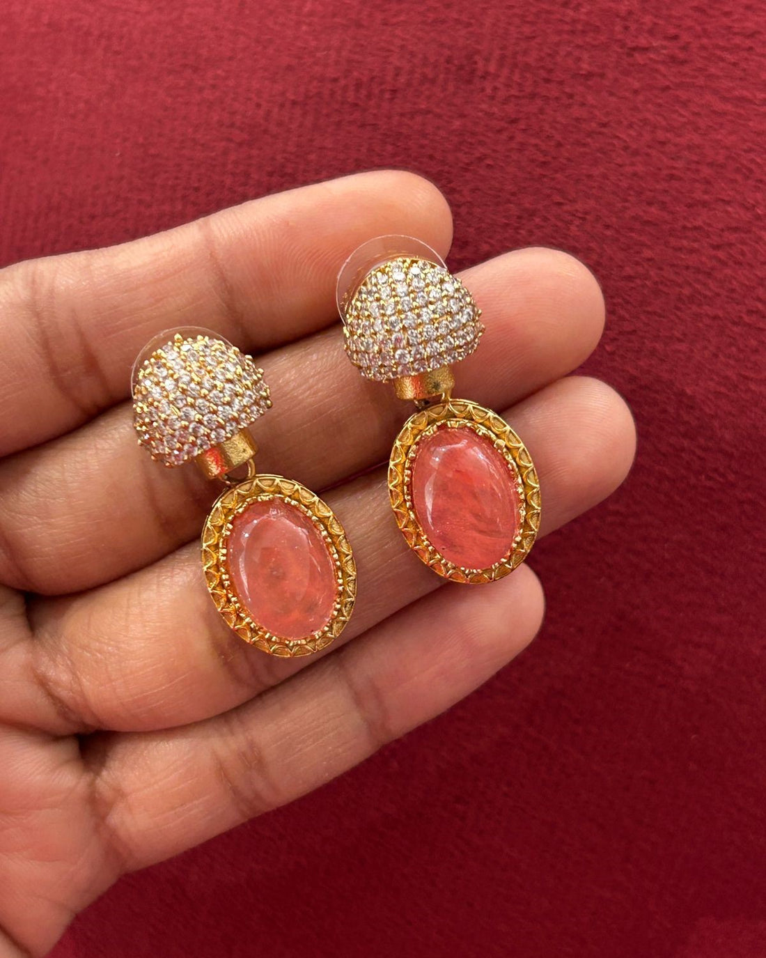 Premium Champagne Multicolor Stone Designer Necklace Set with Earrings