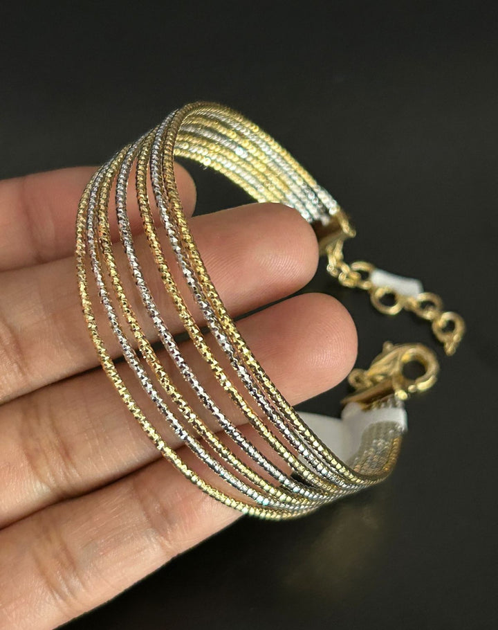 Openable Premium Multi-Layer Bracelet in Gold & Silver Tone