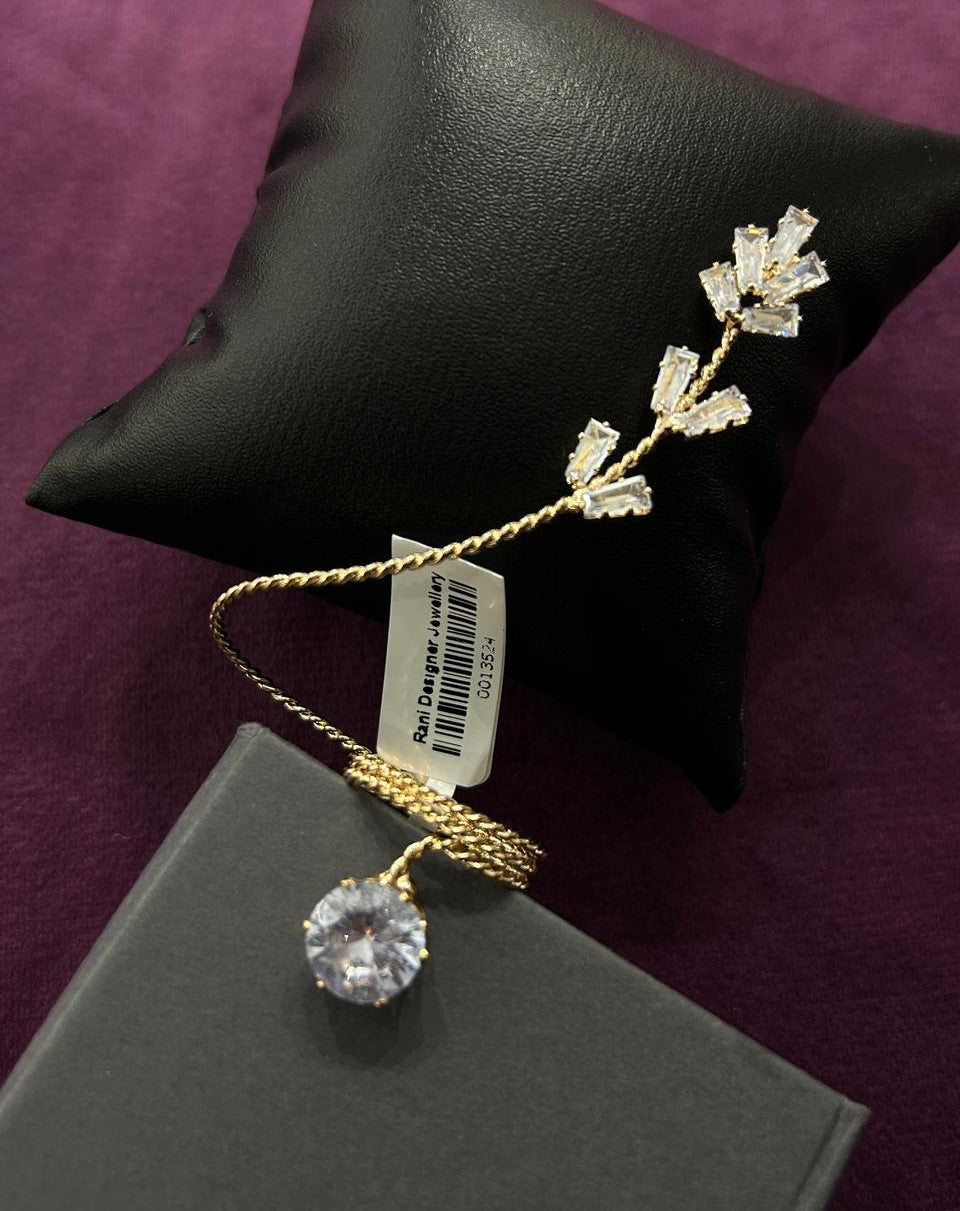 Premium Crystal Drop Statement Ring – Gold & Silver Finish