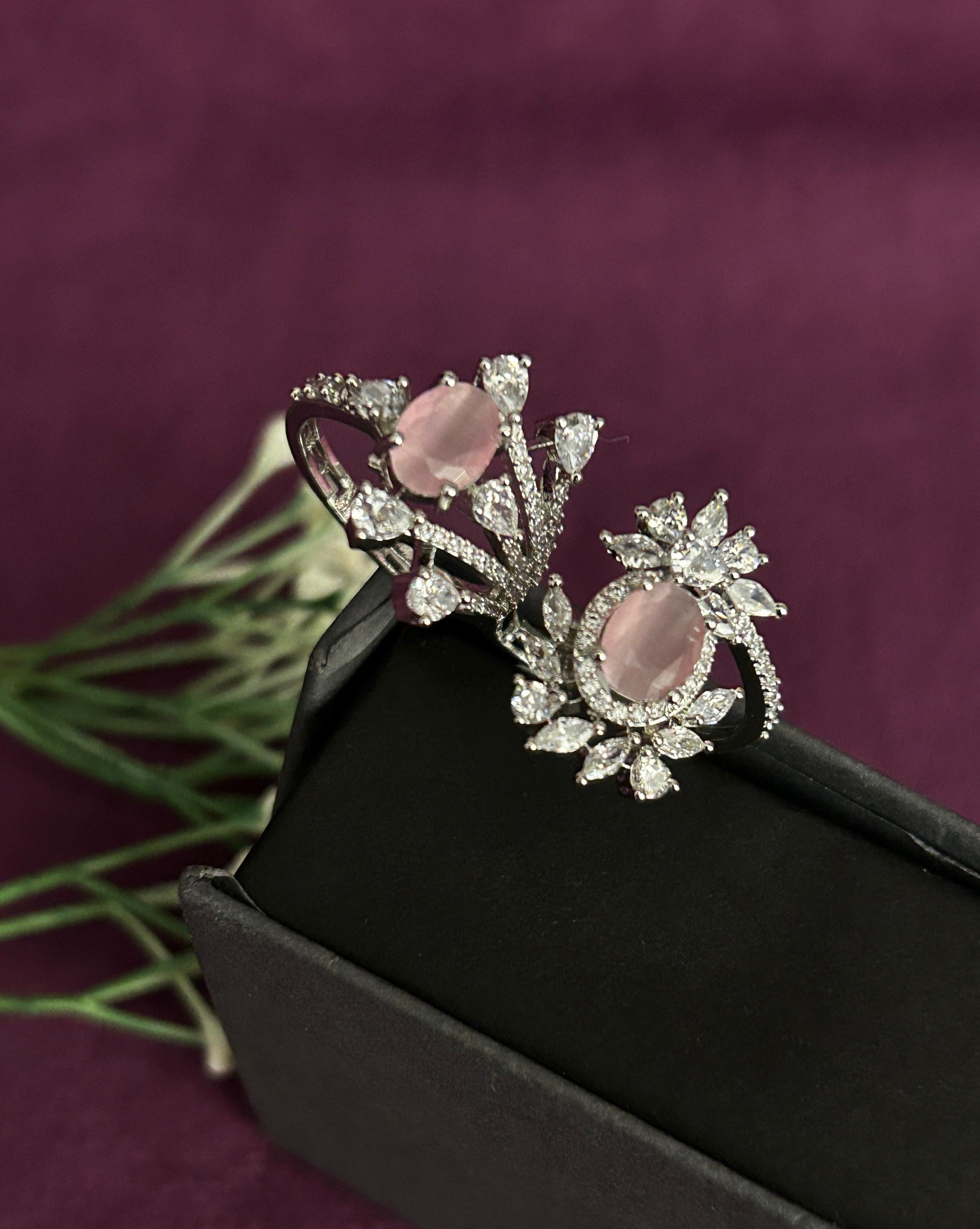 Elara Bloom Adjustable Double Finger Statement Ring