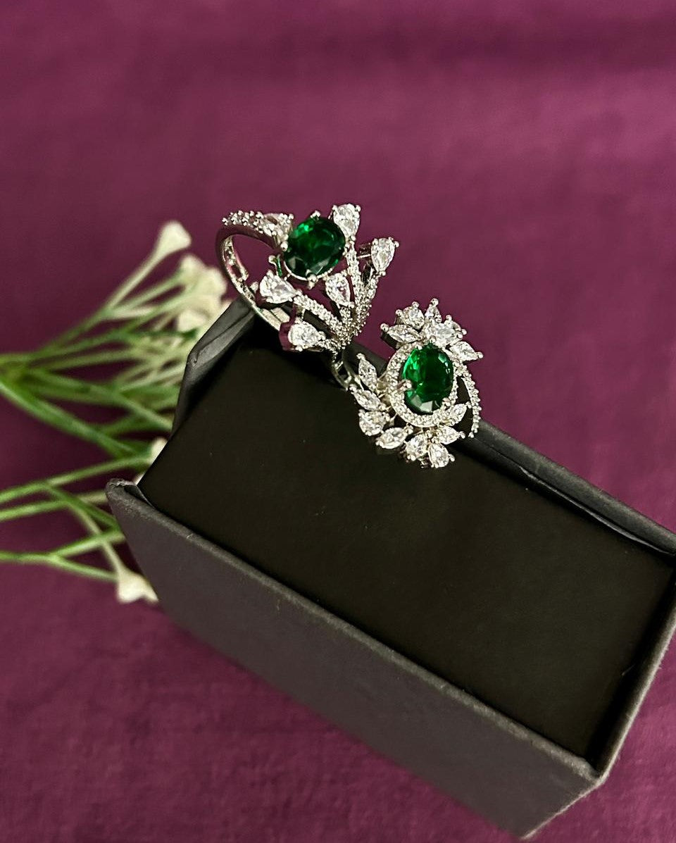 Elara Bloom Adjustable Double Finger Statement Ring