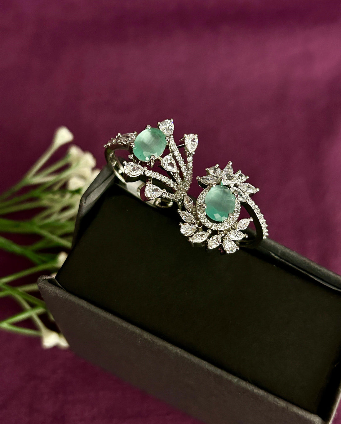 Elara Bloom Adjustable Double Finger Statement Ring