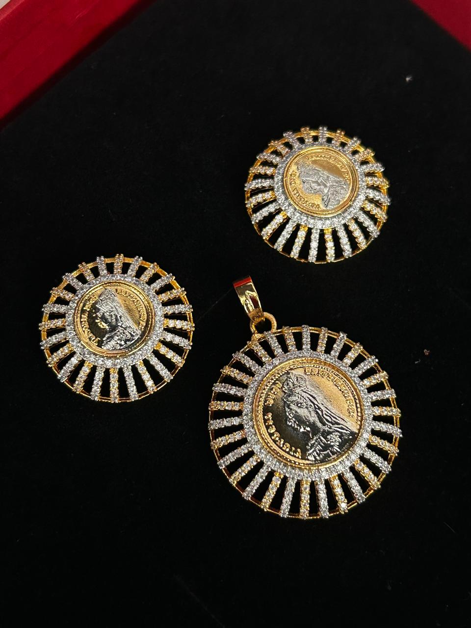 Aurevina Coin Pendant Set with Earrings
