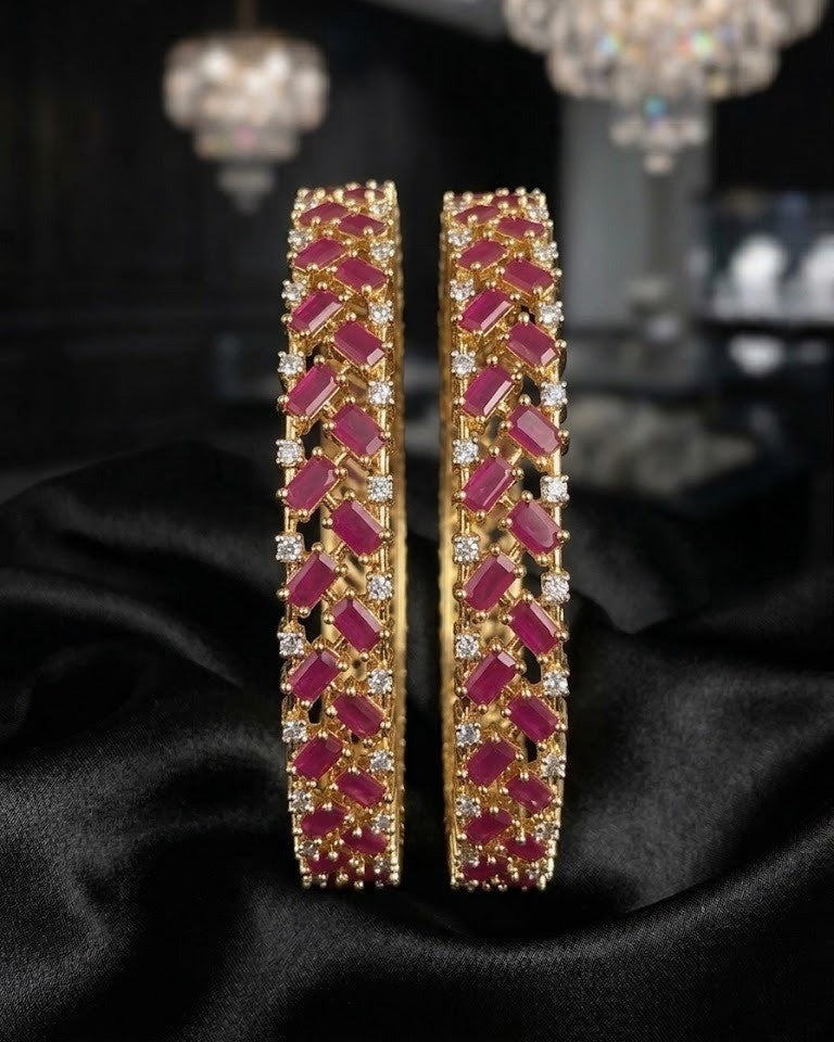 Laavanya Ruby Stone Bangles
