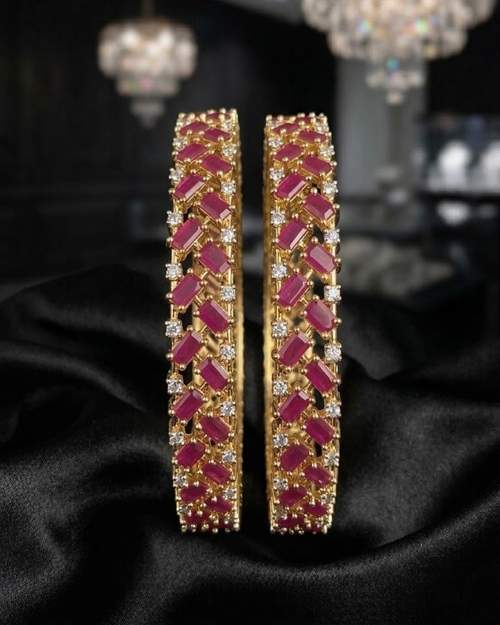 Laavanya Ruby Stone Bangles