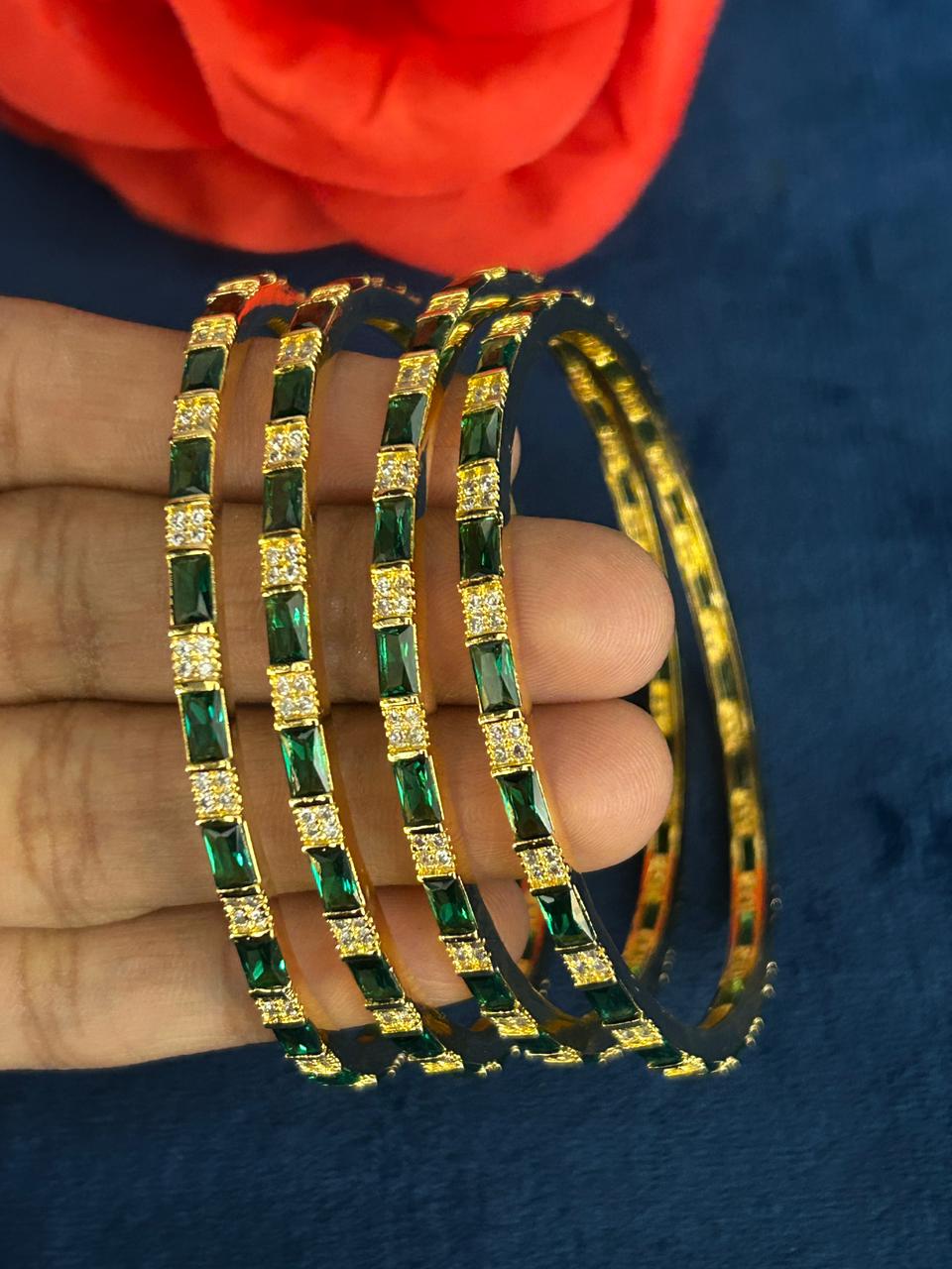 Vanshree Panna Stone Bangles