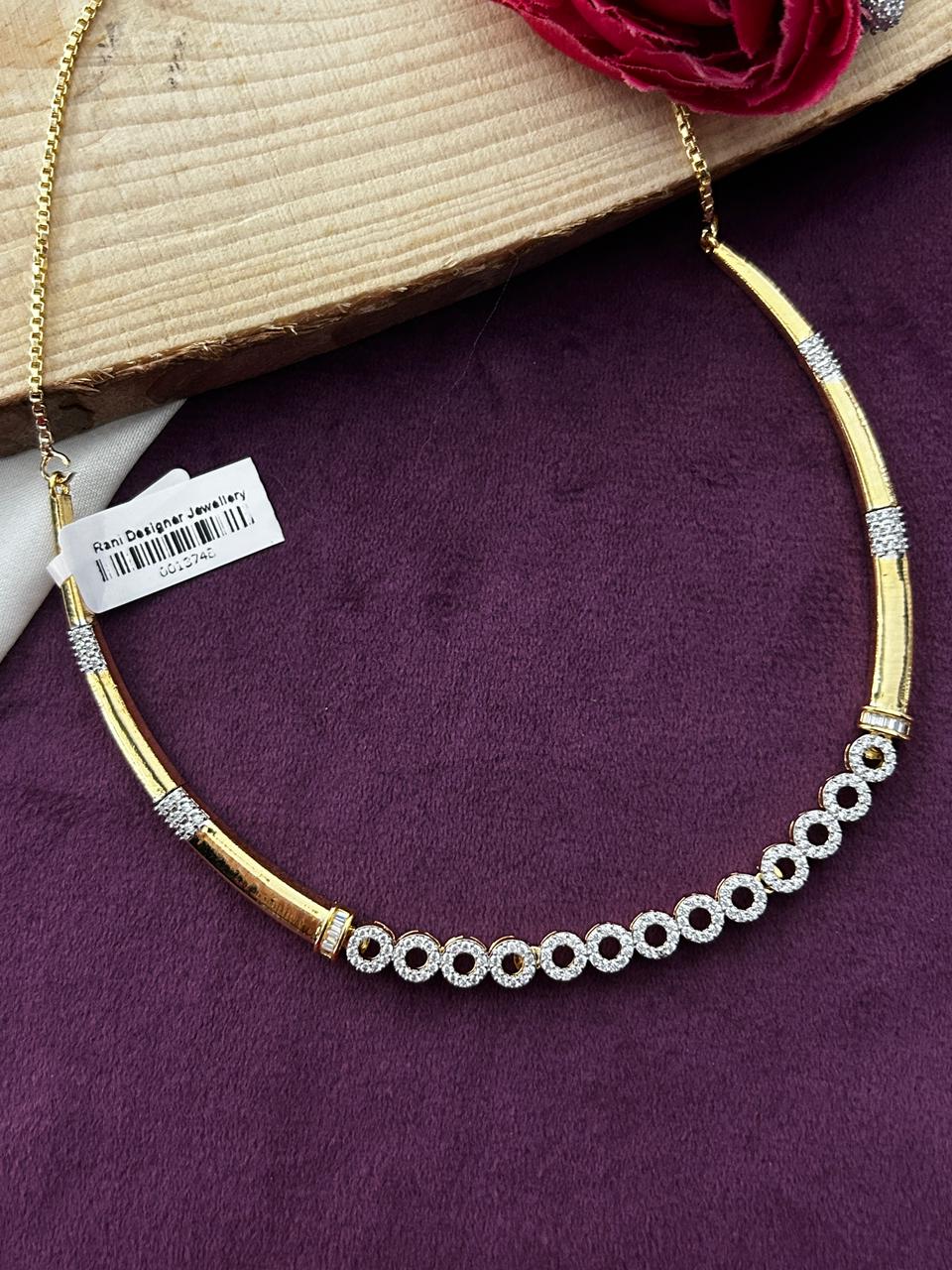 Varnika Diamond Circle Statement Necklace for Women