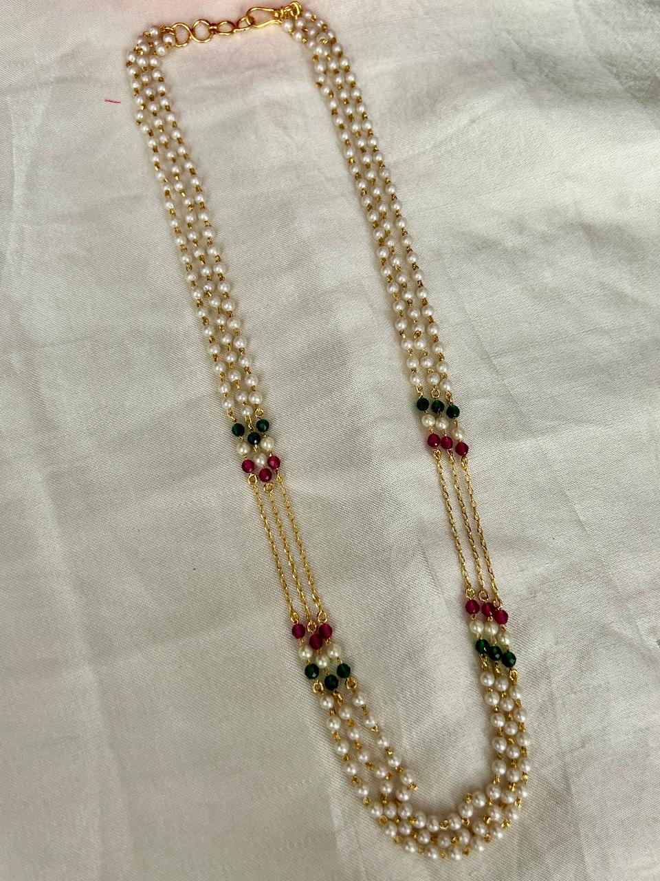 Noorvati Royal Pearl Beaded Mala Necklace