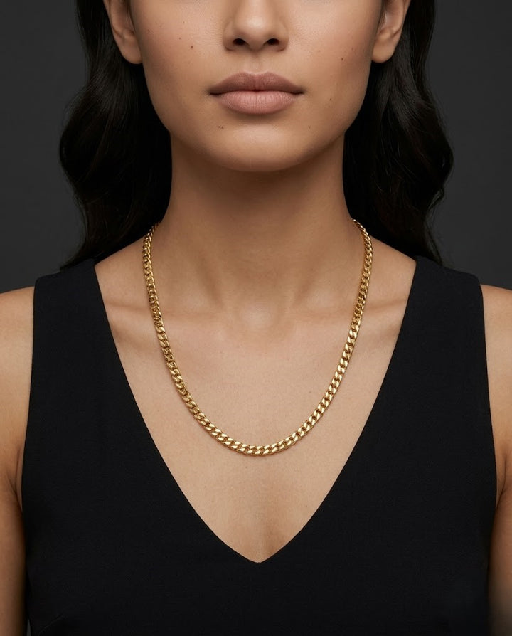 Premium Gold Finish Cuban Link Daily Wear Chain for Men & Women