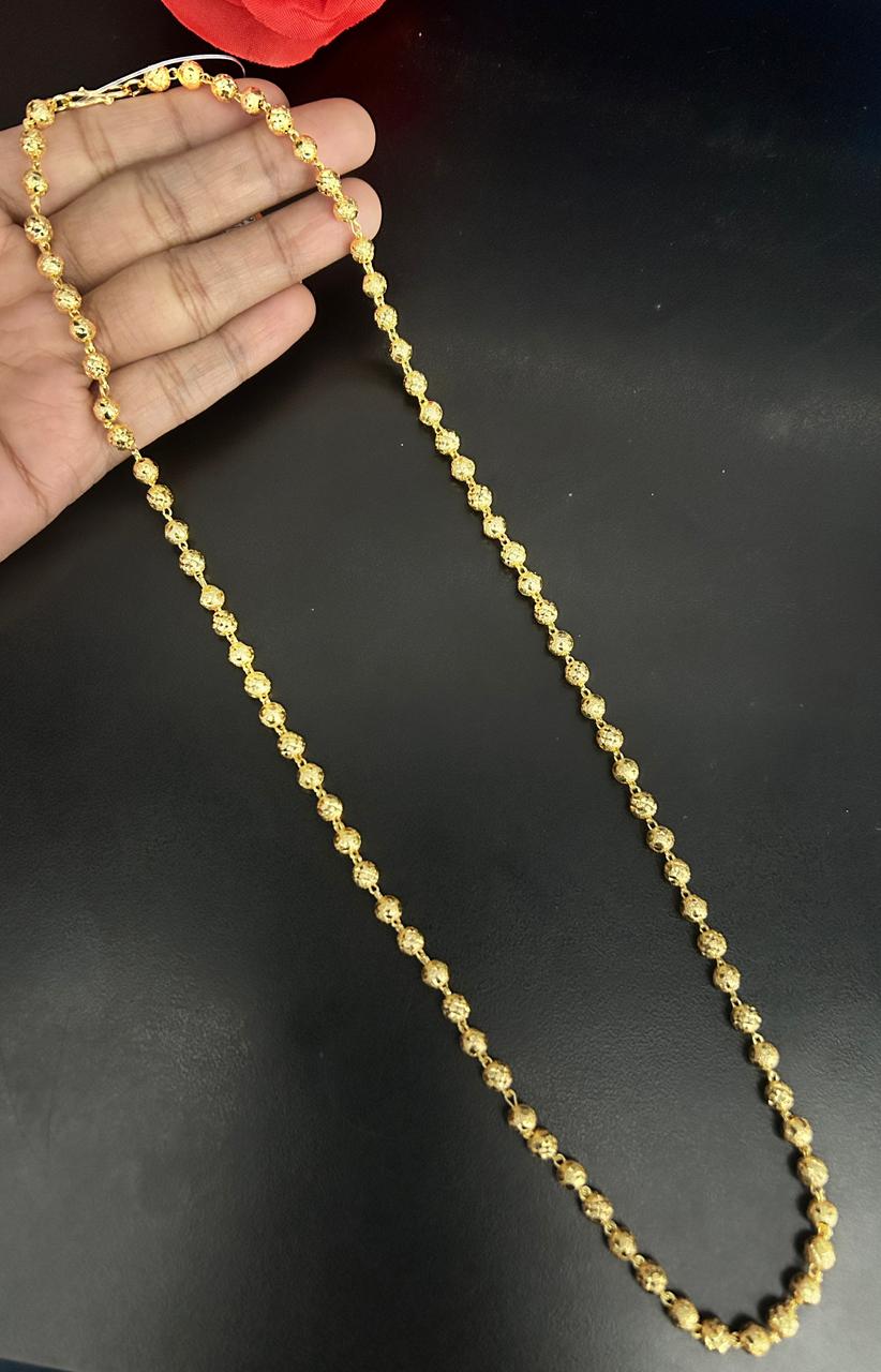 Gold Finish Beaded Chain for Women