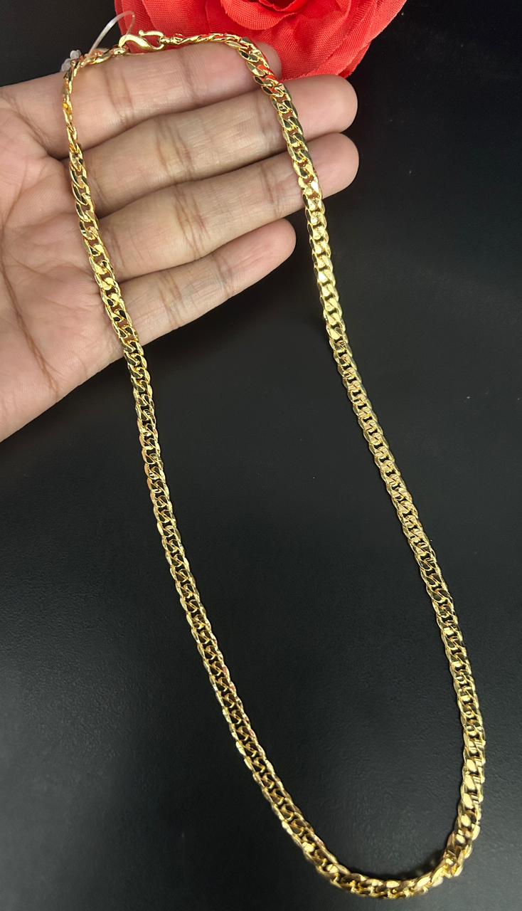 Premium Gold Finish Cuban Link Daily Wear Chain for Men & Women