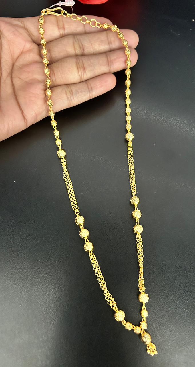 Layered Gold Finish Daily Wear Chain for Women