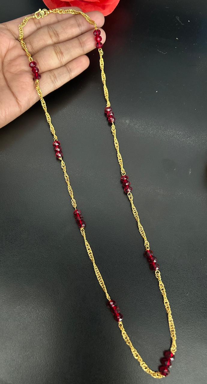 Ruby Crystal Daily Wear Chain for Women