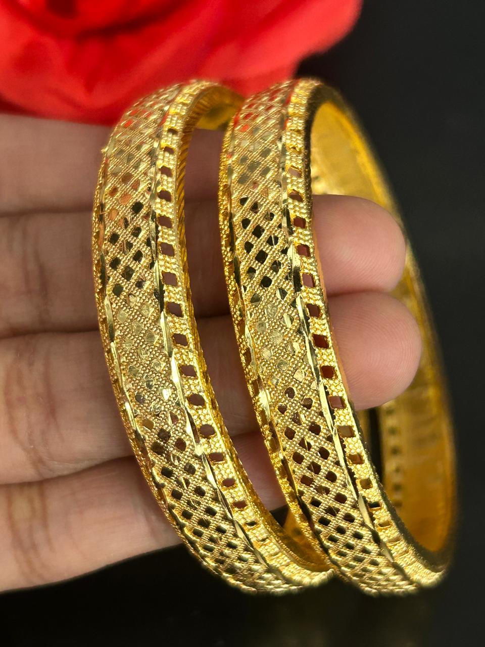 Kanakjyoti Gold Tone Daily Wear Bangles