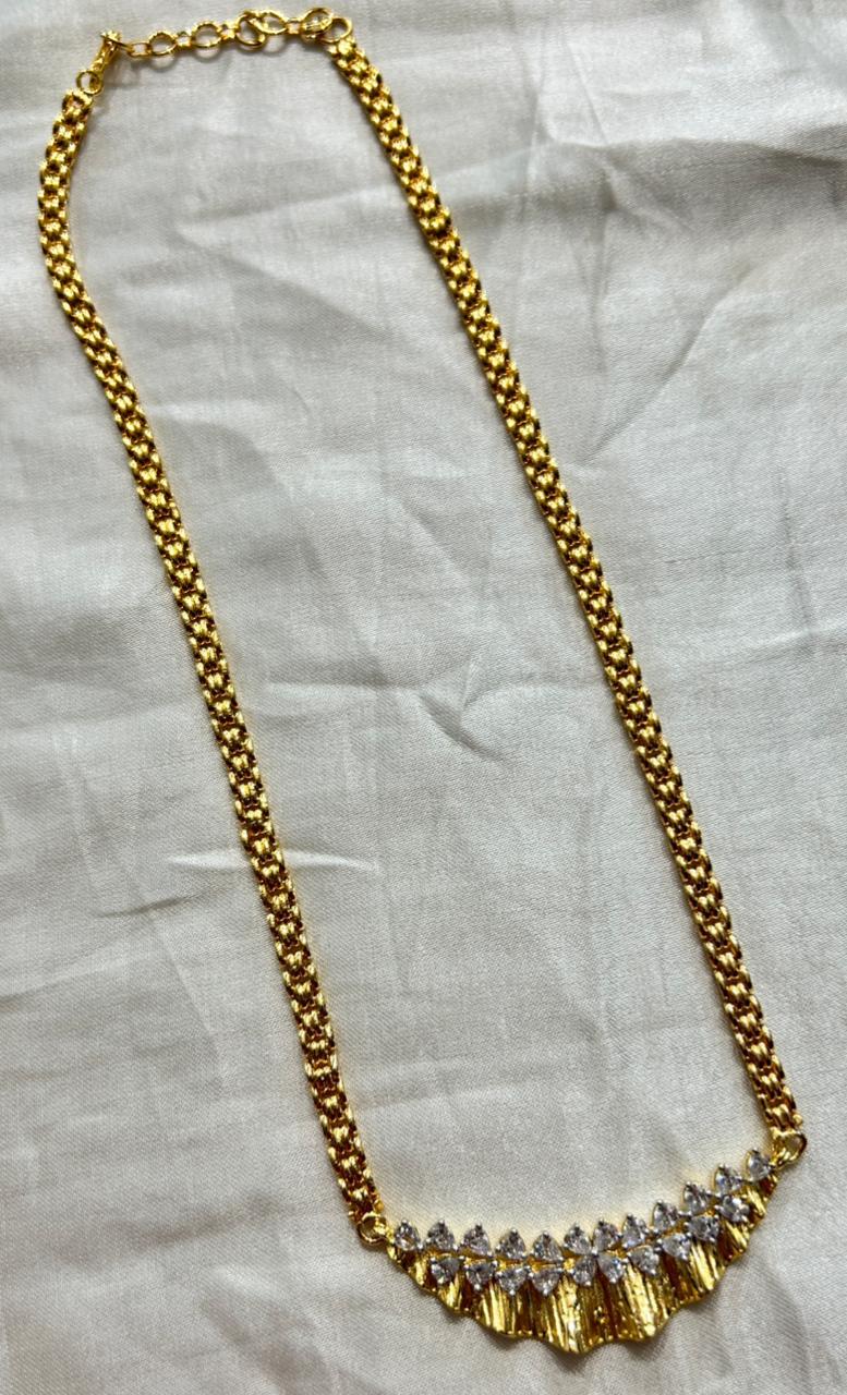 Svarna Noor Gold Tone Crystal Necklace Set for Women