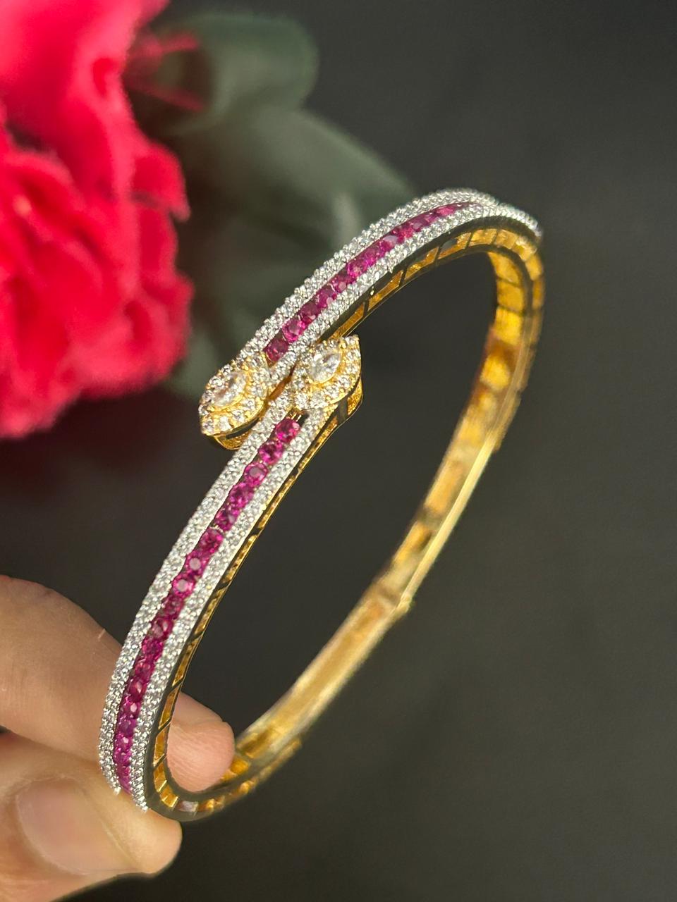 Aarivya Diamond Elegance Openable Kada Bracelet for Women