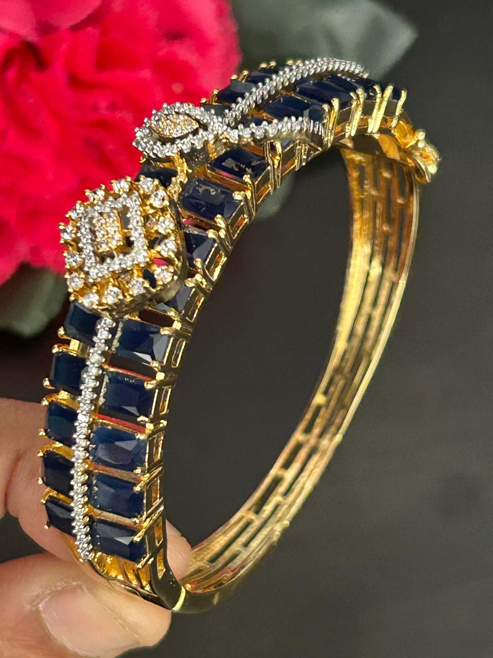 Aarunya Midnight Royale Openable Kada Bracelet for Women