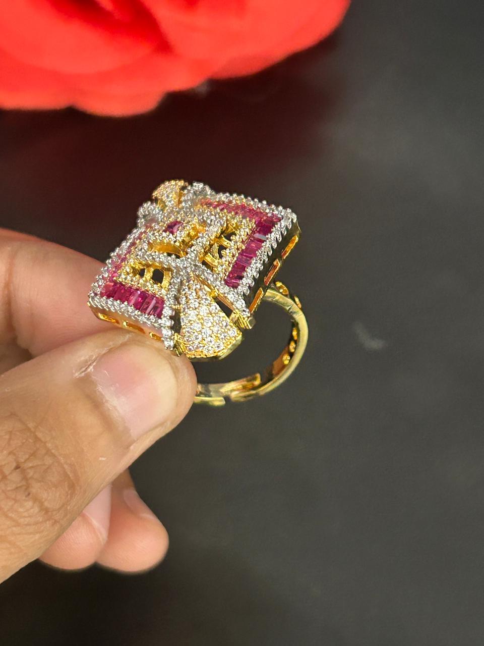 Ruby Royale Luxe Adjustable Ring for Women