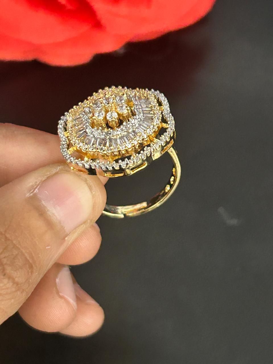 Aafreen Crystal Royale Adjustable Ring for Women