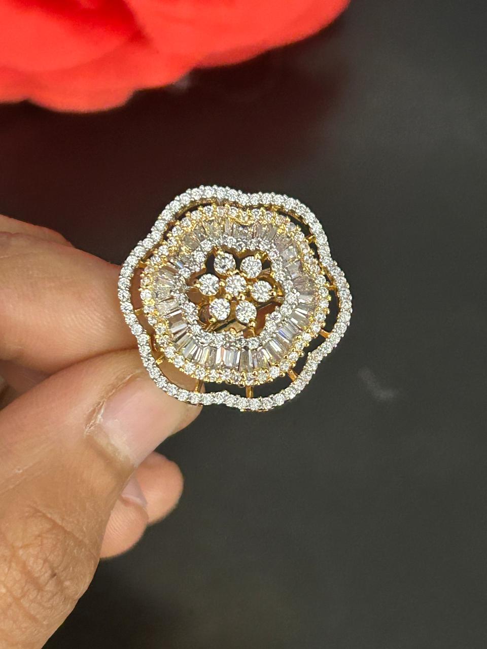 Aafreen Crystal Royale Adjustable Ring for Women