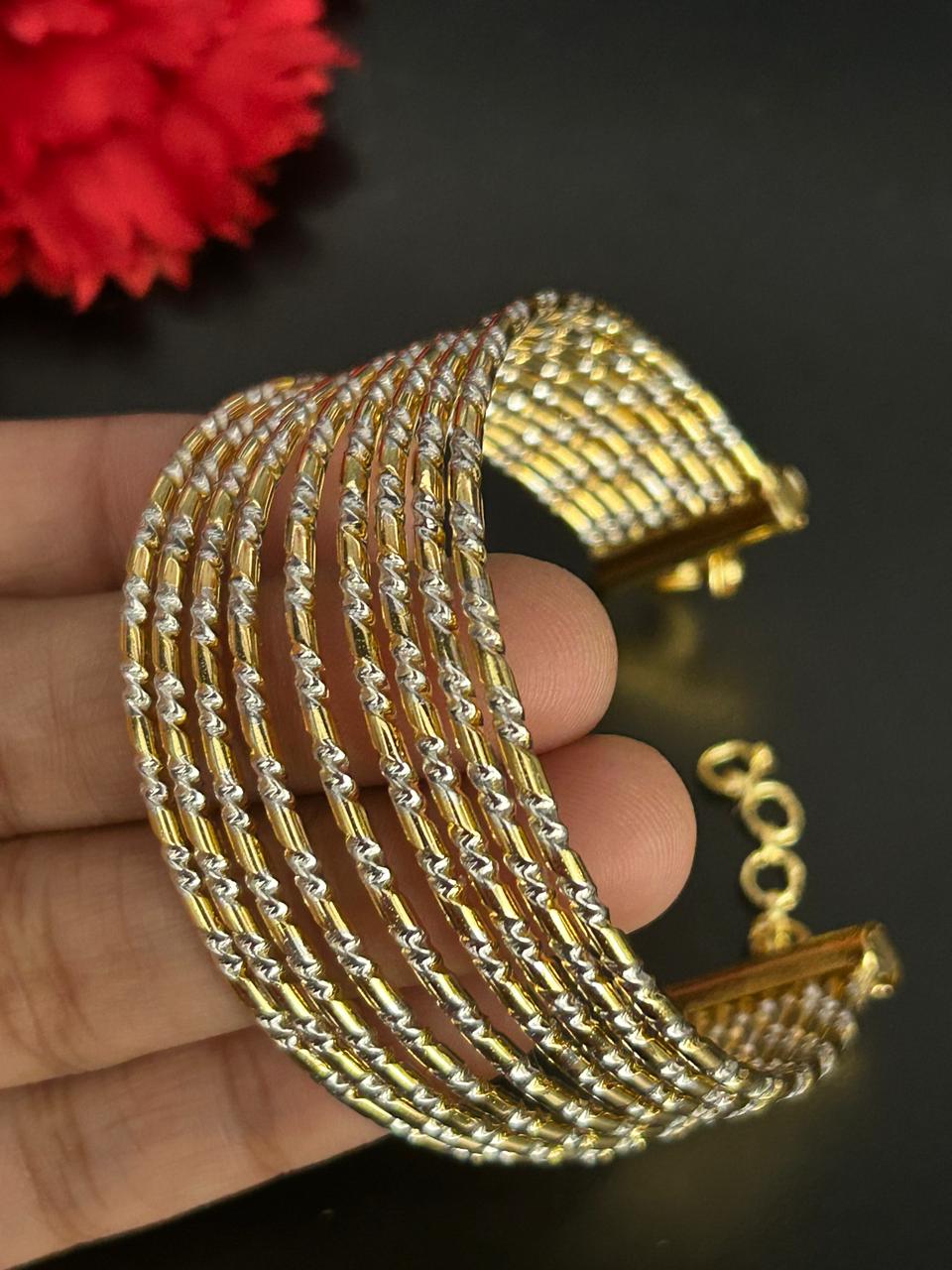 Sunehri Waves Multi-Layer Kada for Women