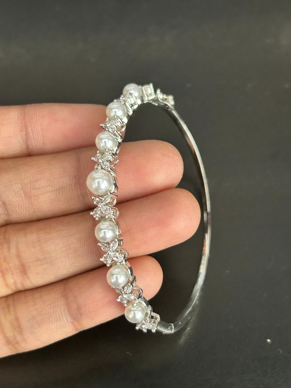 Pearl Glow Crystal Kada for Women