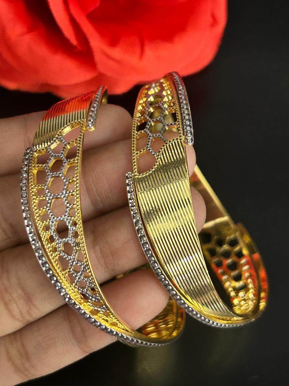 Cutwork Dual Tone Bangles for Women