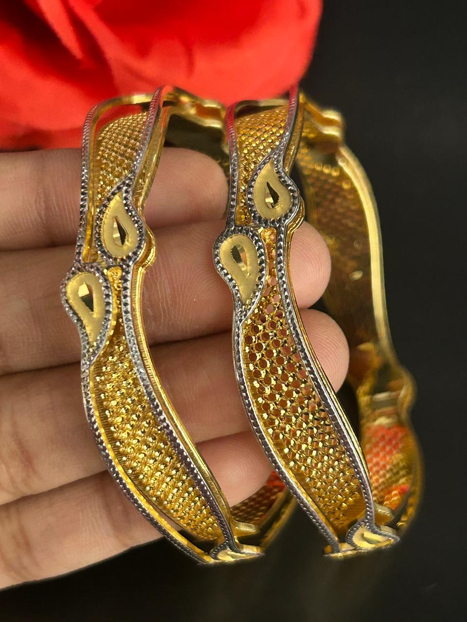 Kanaklehra Grace Bangles Dual Tone Designer Bangles for Women