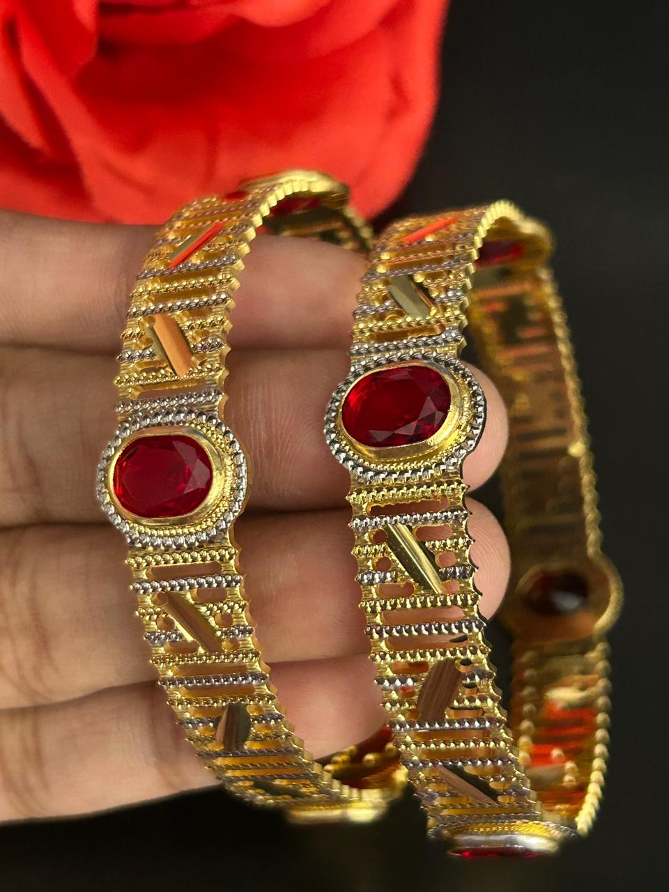 Ruby Stone Designer Bangles for Women