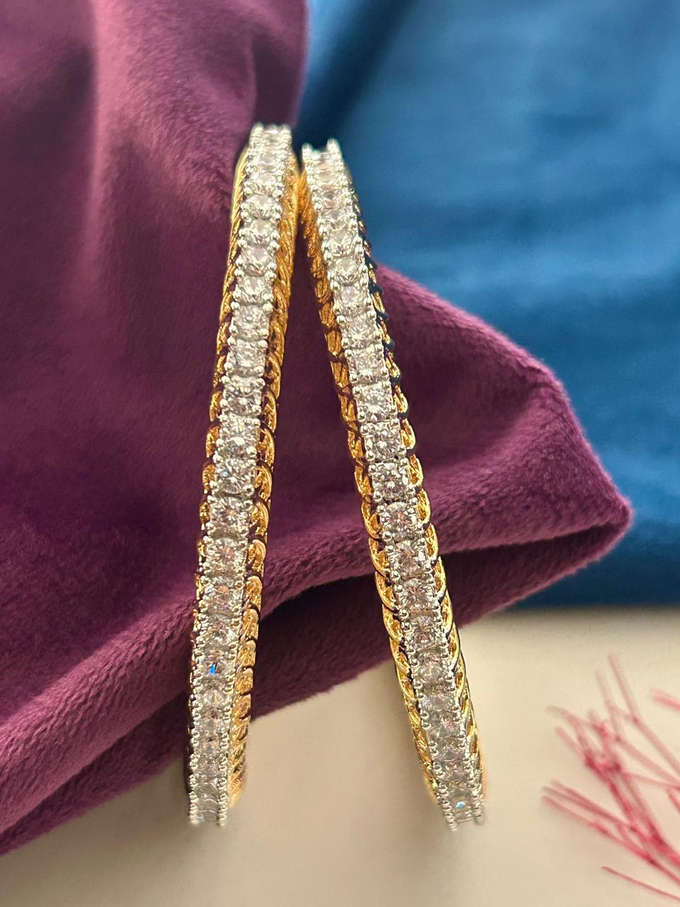 Diamond Bangles for Women | Gold Plated Designer Bangles