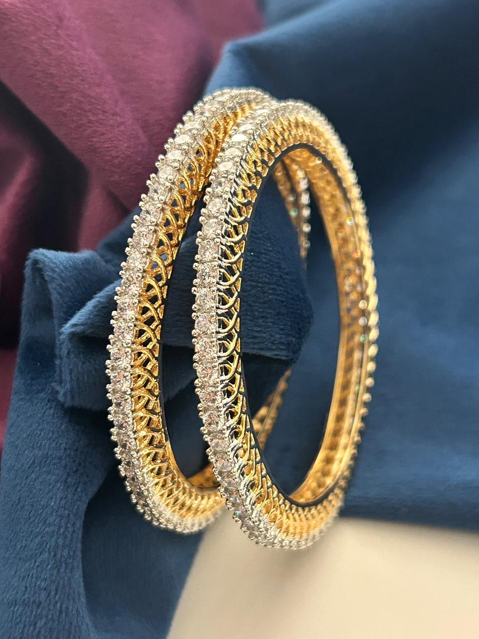 Diamond Bangles for Women | Gold Plated Designer Bangles