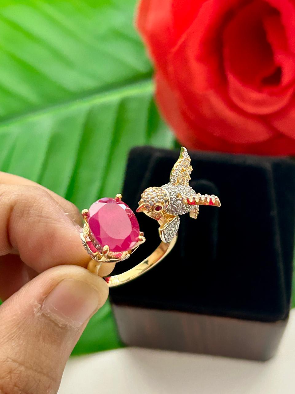 Gulpari Bloom Adjustable Ring for Women | Bird & Rose Designer Ring