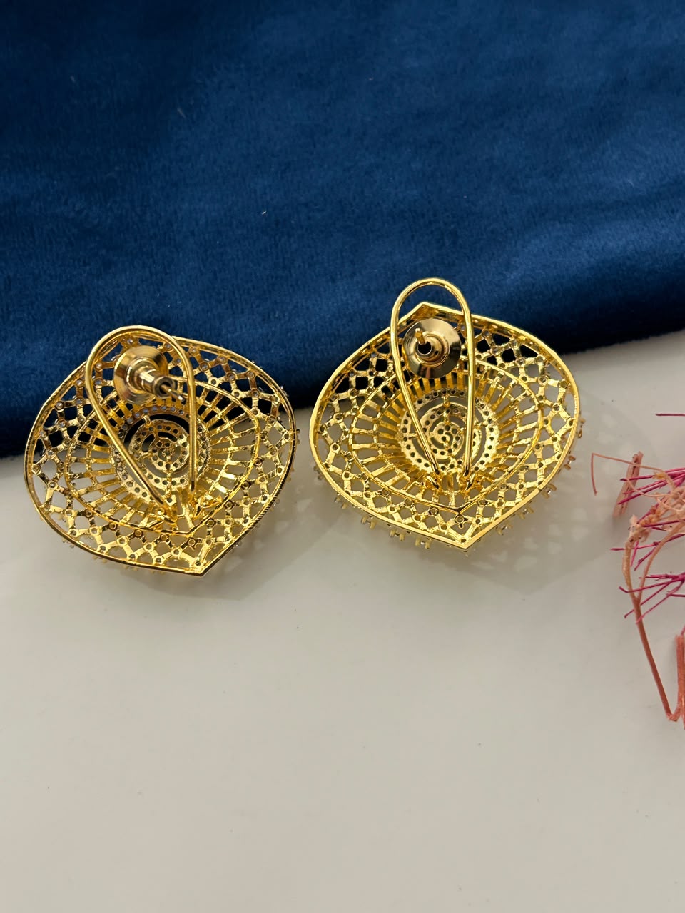 Chakrika Royale Pendant Set – Gold Tone Spiral CZ Designer Pendant Set