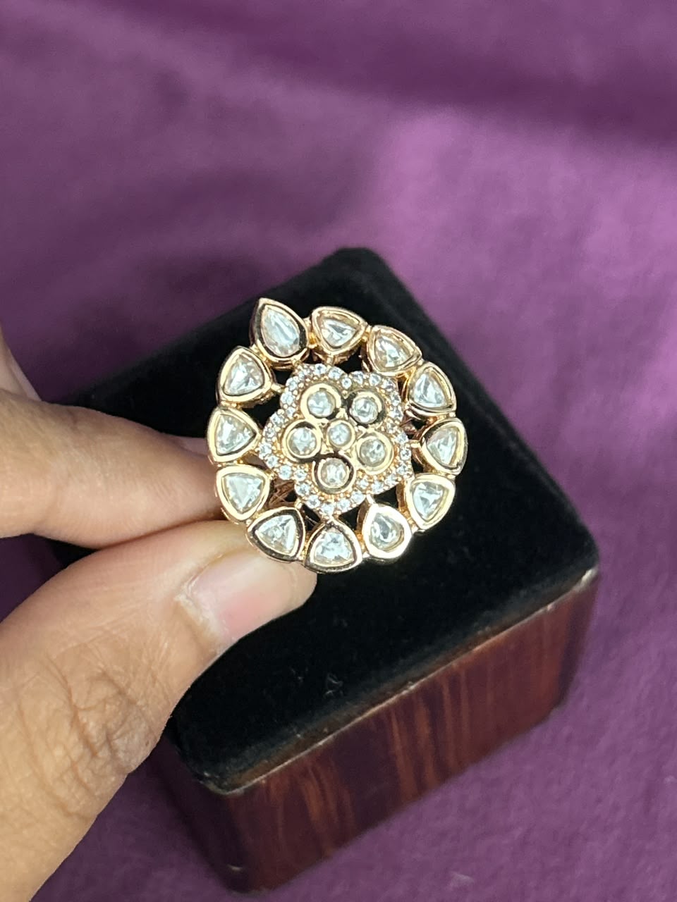 Harinika Green Kundan AStatement Ring