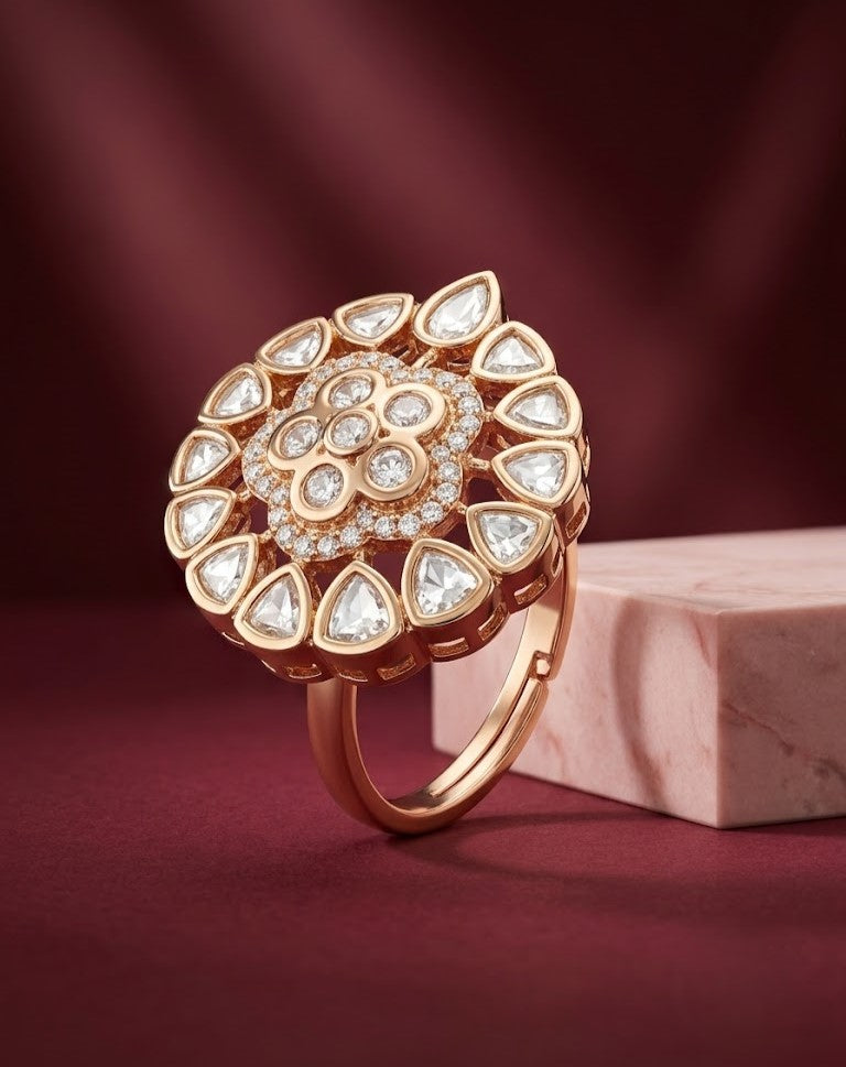 Harinika Green Kundan AStatement Ring