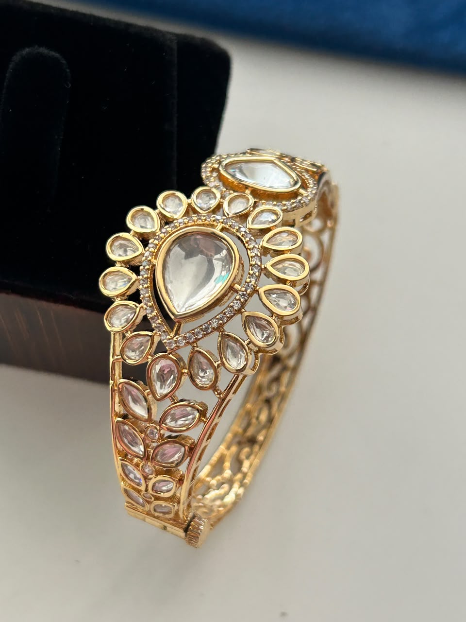 Noorika Kundan Royale   Traditional Polki Style Openable  Bracelet for Women